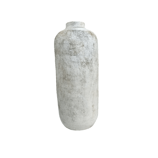 Tall White Rustic Vase
