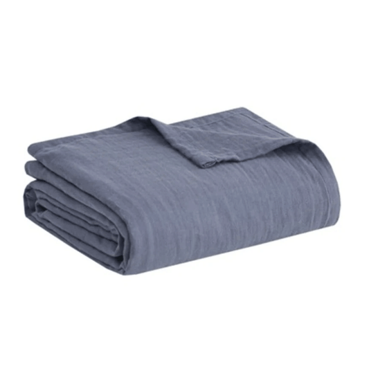 Blue Gauze Bedspread 100% Cotton King Size